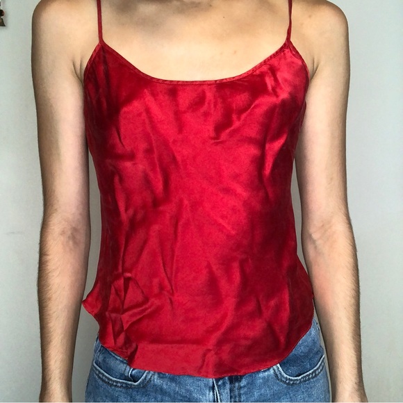 Magic Silk Red 100% Silk Slip Tank Top!! - Picture 3 of 5